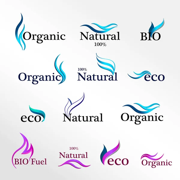 Definir logotipos Eco, elementos de modelo de design, ícone natural — Fotografia de Stock