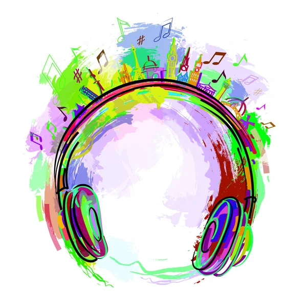 Colorful headphones music. — Stock Photo, Image