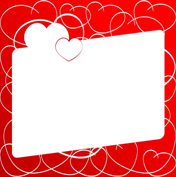 Kärlek hjärta. Röd bakgrund — Stock vektor