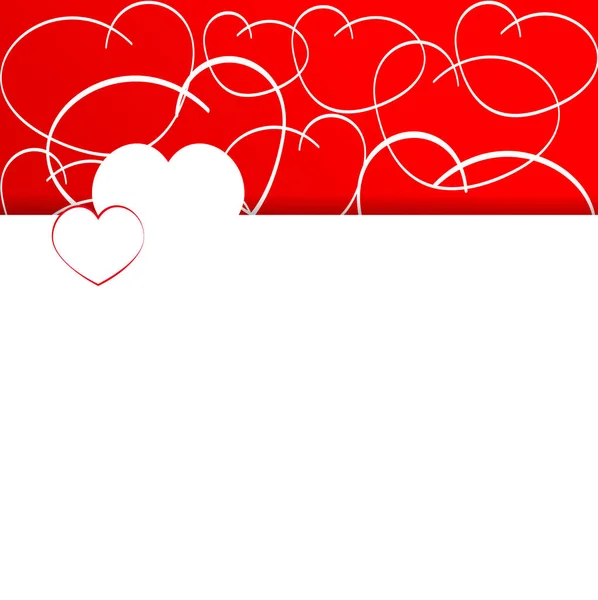 爱的心。红色的心 . — 图库矢量图片