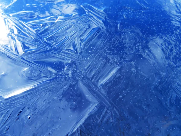 Blauw ijs textuur. — Stockfoto