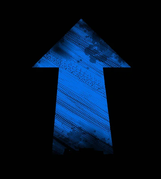 Blauwe pijl band merken — Stockfoto