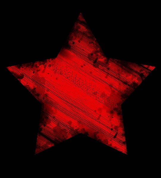Kırmızı yıldız lastik işaretleri — Stok fotoğraf