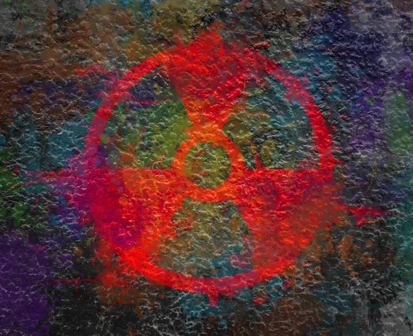 Simbolo del segno di radiazione sotto forma di esplosione — Foto Stock