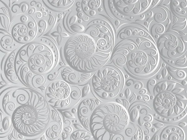 Padrão floral preto e branco para colorir livro em estilo doodle — Vetor de Stock