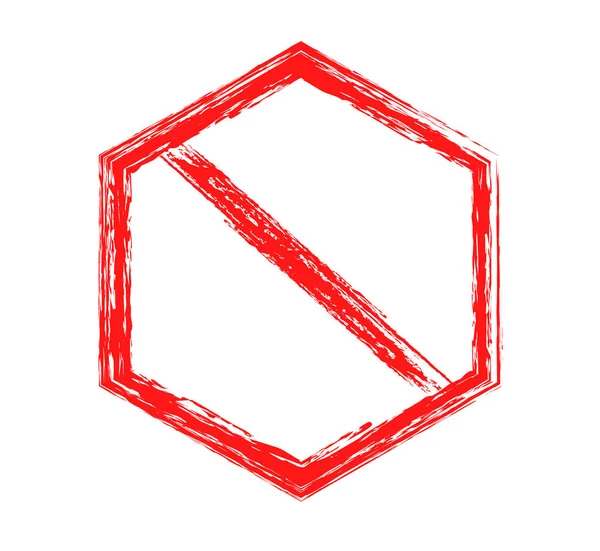 Rotes isoliertes Schild auf weißem Grund — Stockvektor