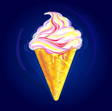 Şirin Dondurma külahı çizilmiş vektör çizim el 