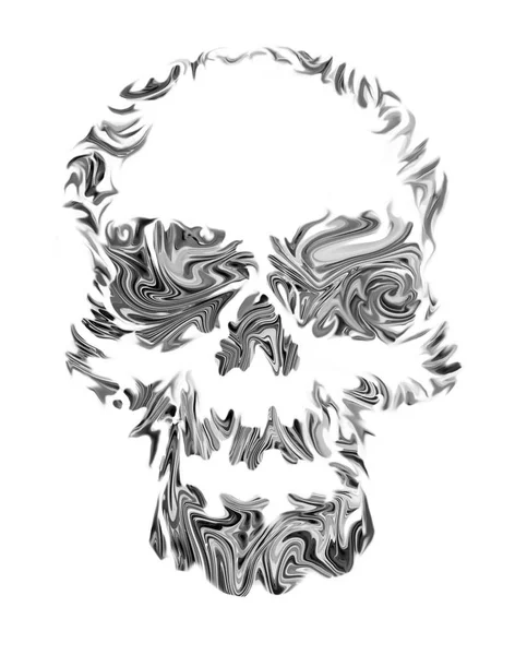 Crânio dos mortos. Desenho manual . — Fotografia de Stock