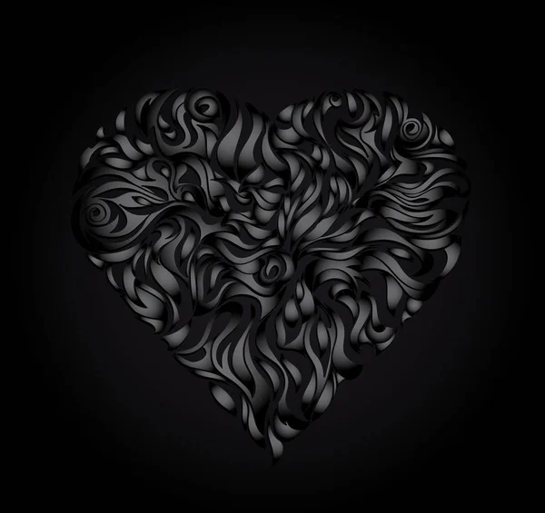 Carte coeur sombre — Image vectorielle