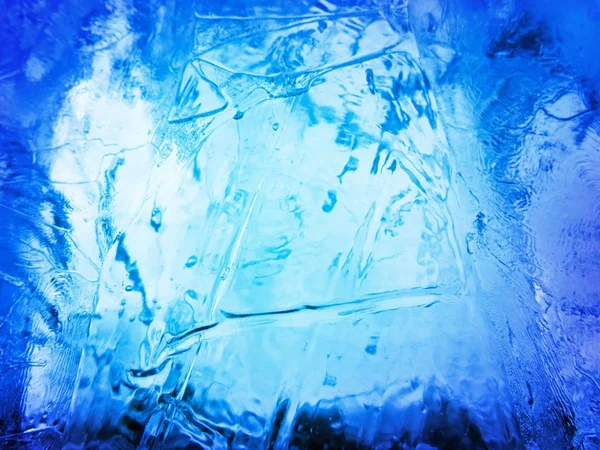 Blauw ijs. Abstracte ijs textuur. — Stockfoto