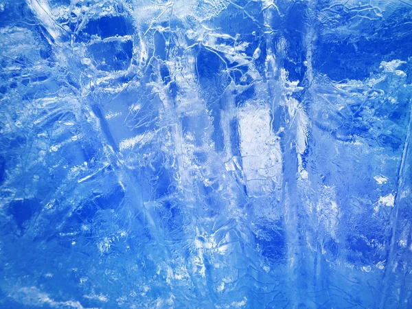 Hielo azul. Textura de hielo abstracta . — Foto de Stock