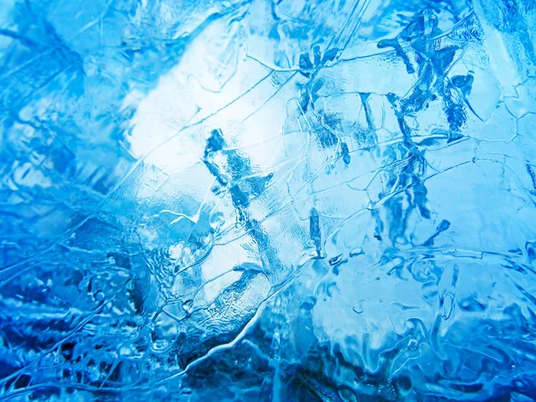 Ghiaccio blu. Struttura astratta del ghiaccio . — Foto Stock