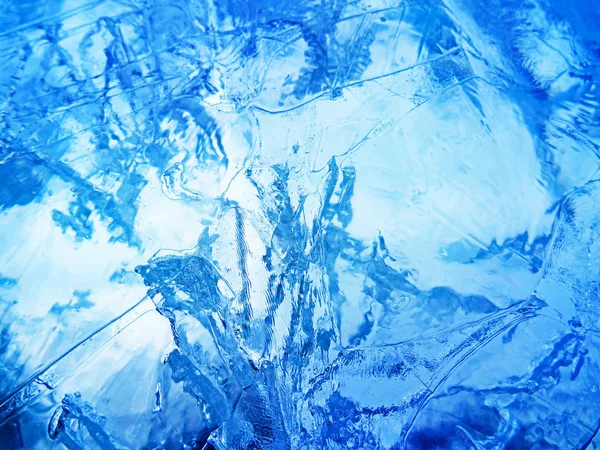 Blue ice. Abstract ice texture. — Stock Photo, Image