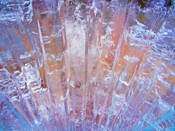 Buntes Eis. abstrakte Eisstruktur. — Stockfoto