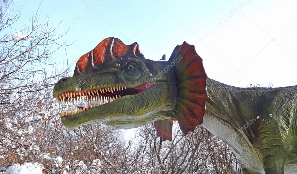  Dilophosaurus Dinosaur in the park.
