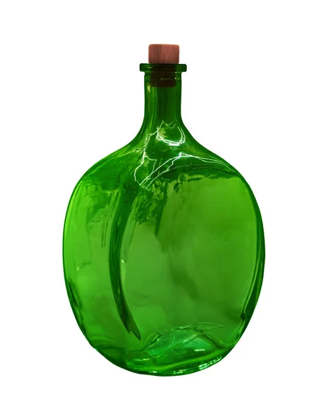 Старая зеленая бутылка — стоковое фото