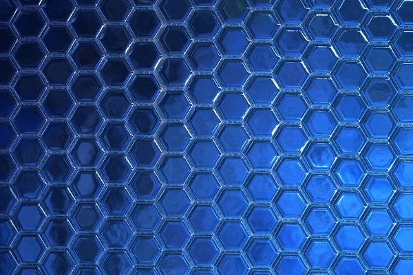 Azulejos hexagonales azules — Foto de Stock