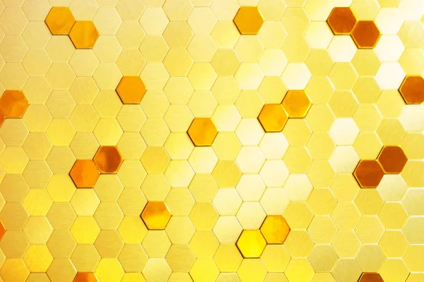 Azulejos de oro textura hexágono — Foto de Stock