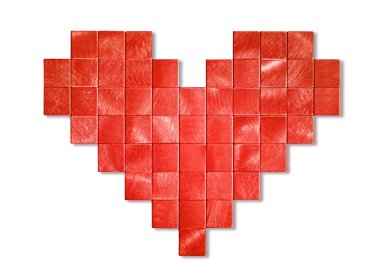 Kalp renginde kırmızı fayanslar