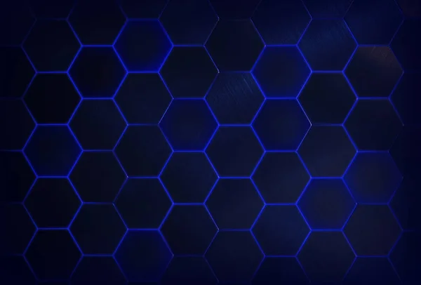 Blue tiles texture hexagon — Stock Photo, Image