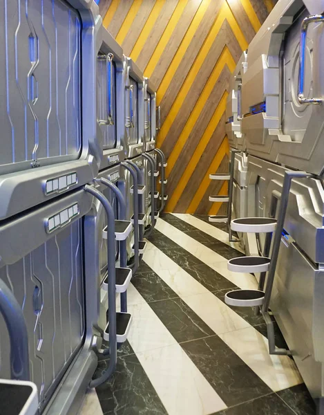 Capsule hotel at the airport