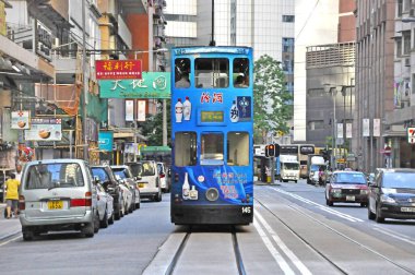 double-Decker tram on Hong Kong street