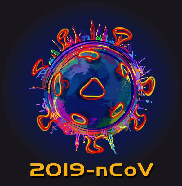 Modelo de cepa del virus abstracto Novel coronavirus 2019-nCoV —  Fotos de Stock