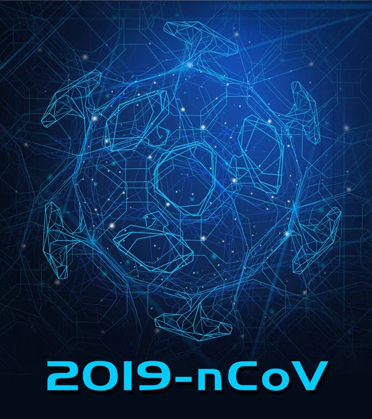 Новый коронавирус (2019-nCoV), модель штамма Абстрактного вируса — стоковое фото