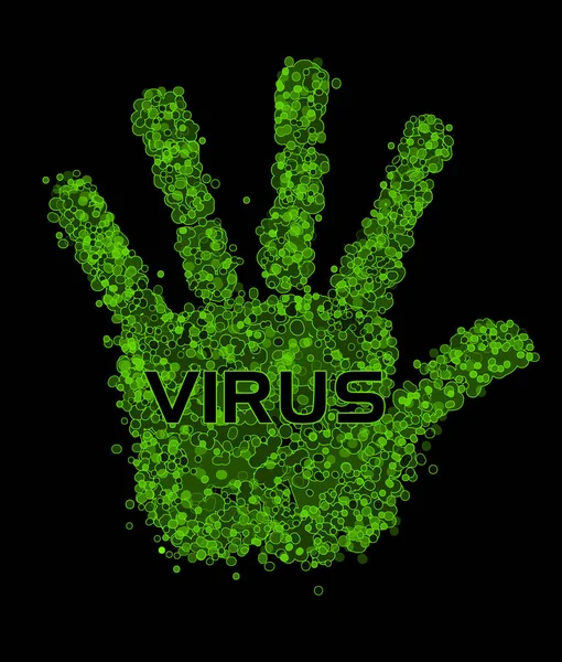 Zelená ruka. Rychle se šířící virus. — Stock fotografie