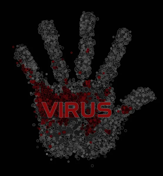 Grå hand. Snabb spridning av virus. — Stockfoto