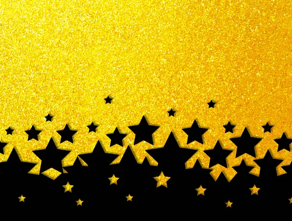 Ouro Arco Íris Brilho Fundo Com Estrelas Negras — Fotografia de Stock