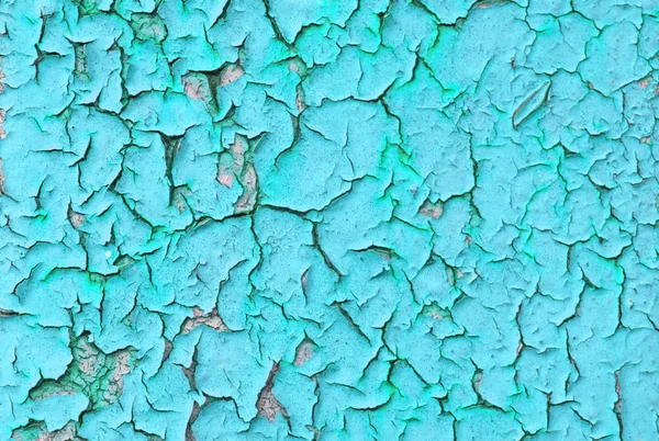 Close Detail Cracked Blue Paint Wall — Stock Photo, Image