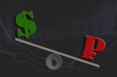 Petrol fiyatına göre, doların ruble 'ye karşı döviz kuru kavramı. Dolar rubleyi bir aşağı bir yukarı çeviriyor.