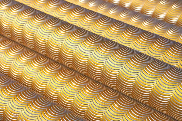 Una Pila Tubos Tubulares Metal Color Dorado — Foto de Stock