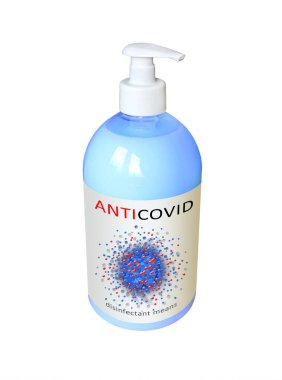 COVID-19 Coronavirüs konsepti, kendinizi enfeksiyondan nasıl koruyacağınız. El dezenfektanları ellere jel sıkıyor.                               