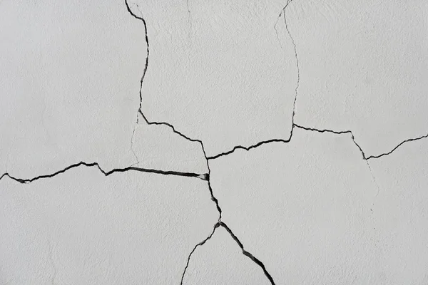 Pęknięcia Białej Ścianie Tekstura Pęknięć Starej Ścianie — Zdjęcie stockowe