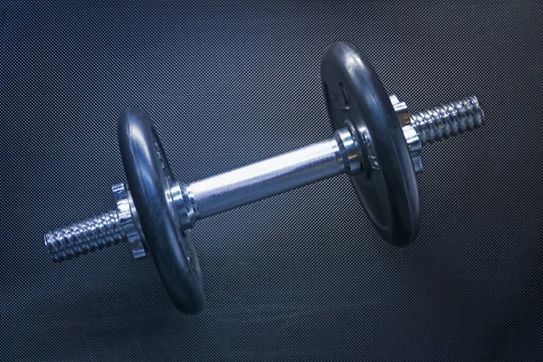 Metal Dumbbell Isolated Dark Background — Stock Photo, Image