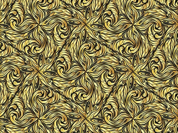 Muster Aus Dekorativem Gold Florales Element — Stockvektor