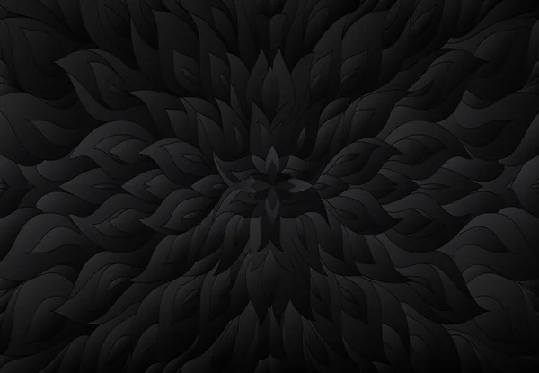 Patrón Abstracto Negro Fondo Negro Floral Fondo Oscuro — Archivo Imágenes Vectoriales