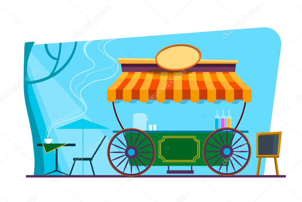 Download Street Food Kiosk And Cart With Wheels Mobile Green Market Stall Template Farmer Kiosk Shop Mockup Vector Illustration Premium Vector In Adobe Illustrator Ai Ai Format Encapsulated Postscript Eps Eps Format