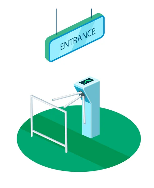 Icono Isométrico Acceso Torniquete Seguridad Ilustración Vectorial — Archivo Imágenes Vectoriales