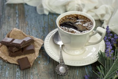 Kahve ve çikolata ahşap masa doku.