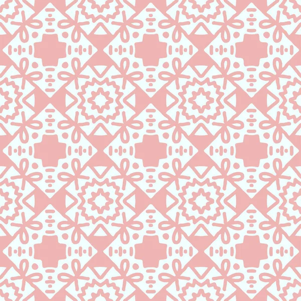 Pink abstract floral seamless pattern on white background. — Stock Vector