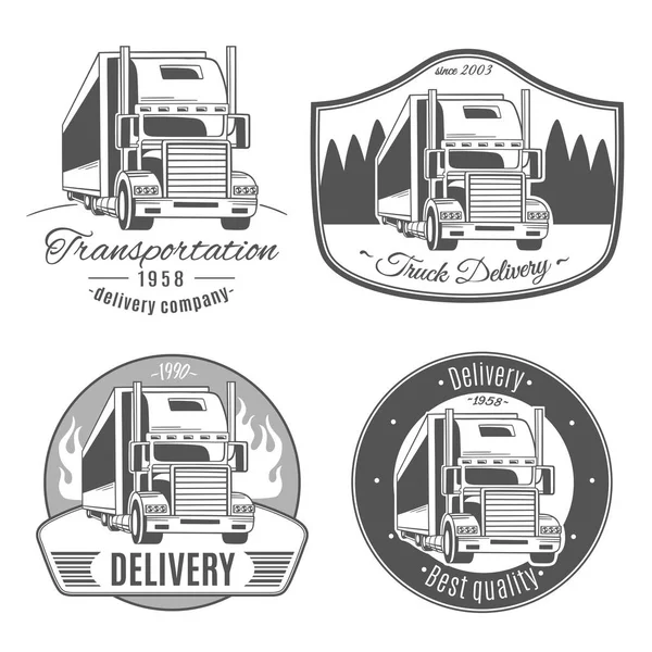 Big truck. Set of vector logos. — Stock Vector