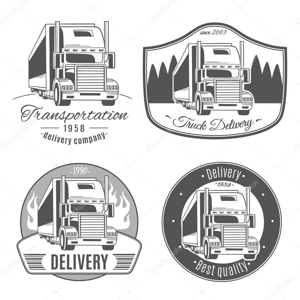 Big truck. Set of vector logos.
