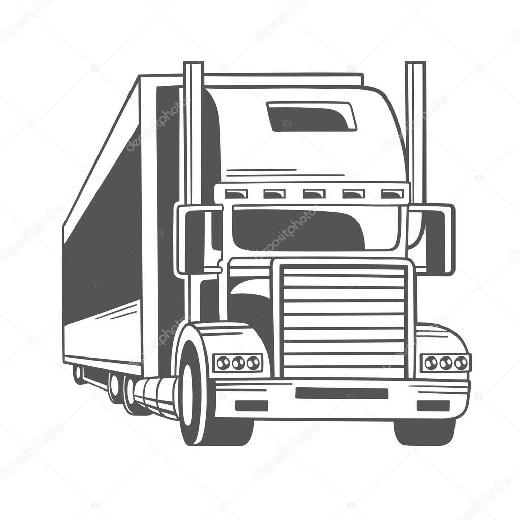 Big truck. Vector illustration.