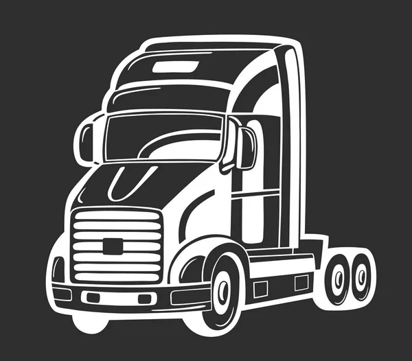 Vector illustration of heavy truck isolated on black. — Stock Vector