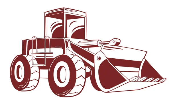 Illustrazione vettoriale del bulldozer . — Vettoriale Stock