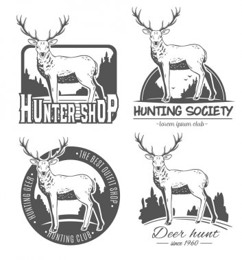 Vektör logolar kümesi. Geyik.