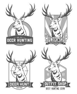 Vektör logolar kümesi. Geyik.